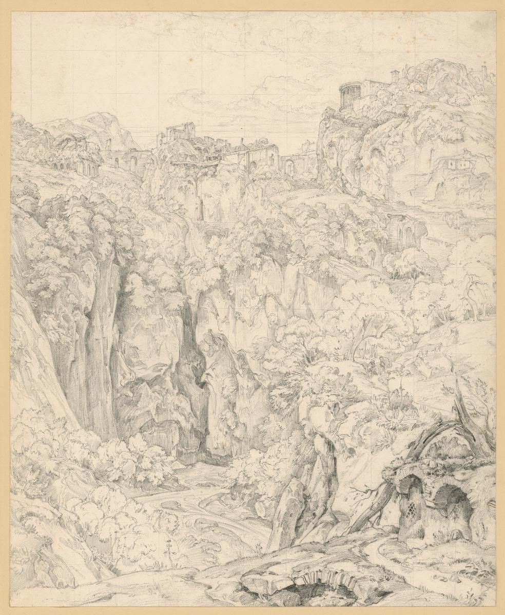 Blick auf Tivoli mit der Felsschlucht