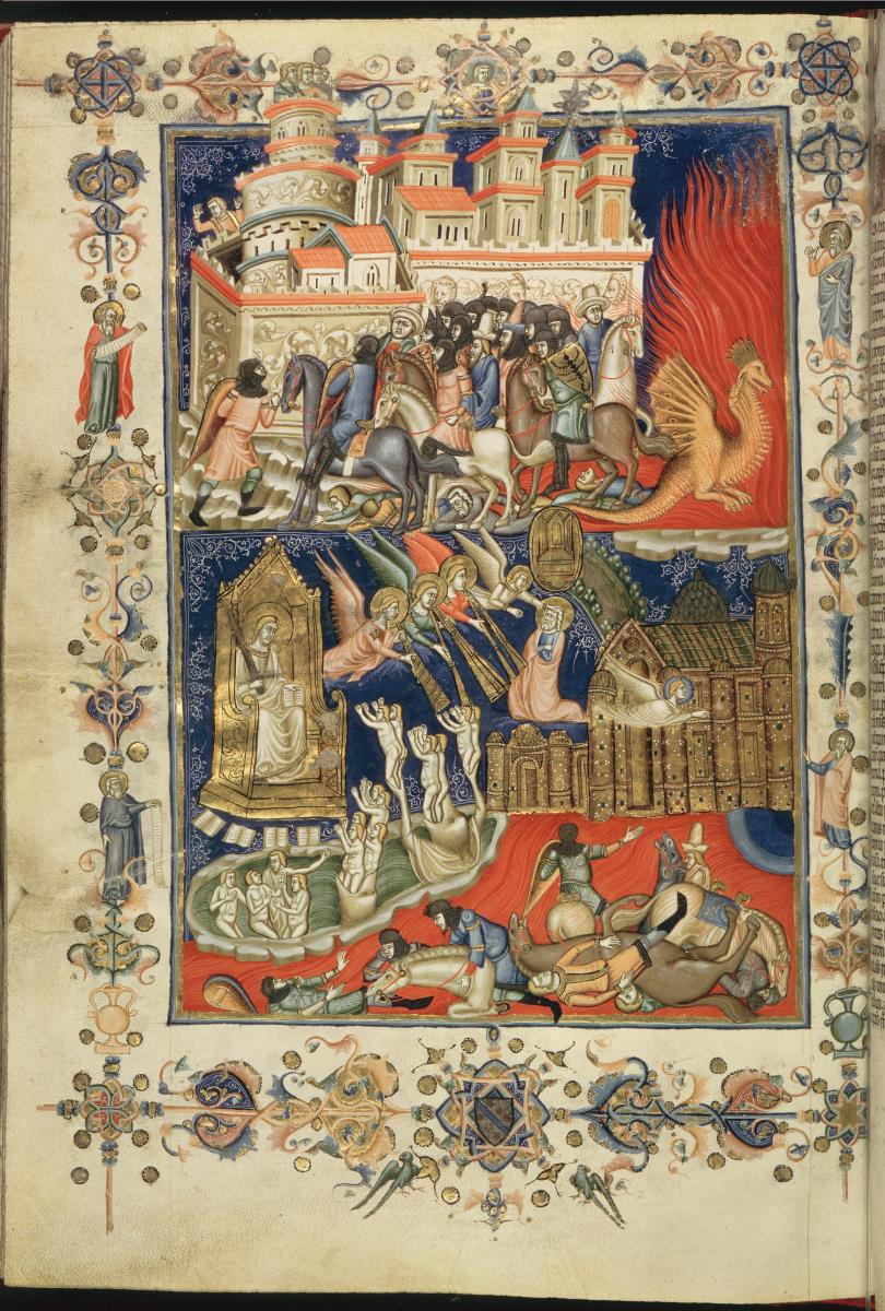 Szenen aus der Apokalypse (folio 464 verso der "Hamilton-Bibel")