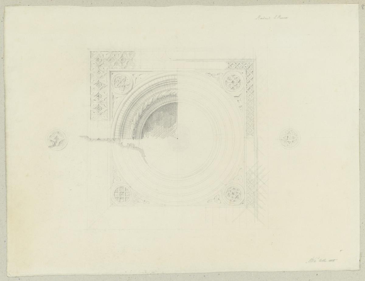 Skizzenbuch Italienreise, Mailand, San Marco, Fassadendetail
