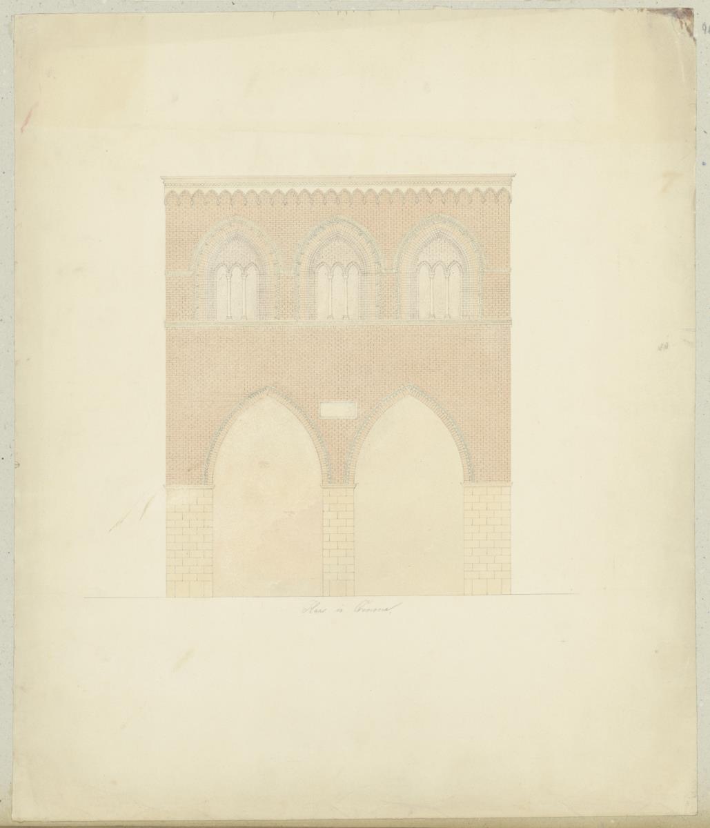 Skizzenbuch Italienreise, Cremona, unbezeichnetes Gebäude