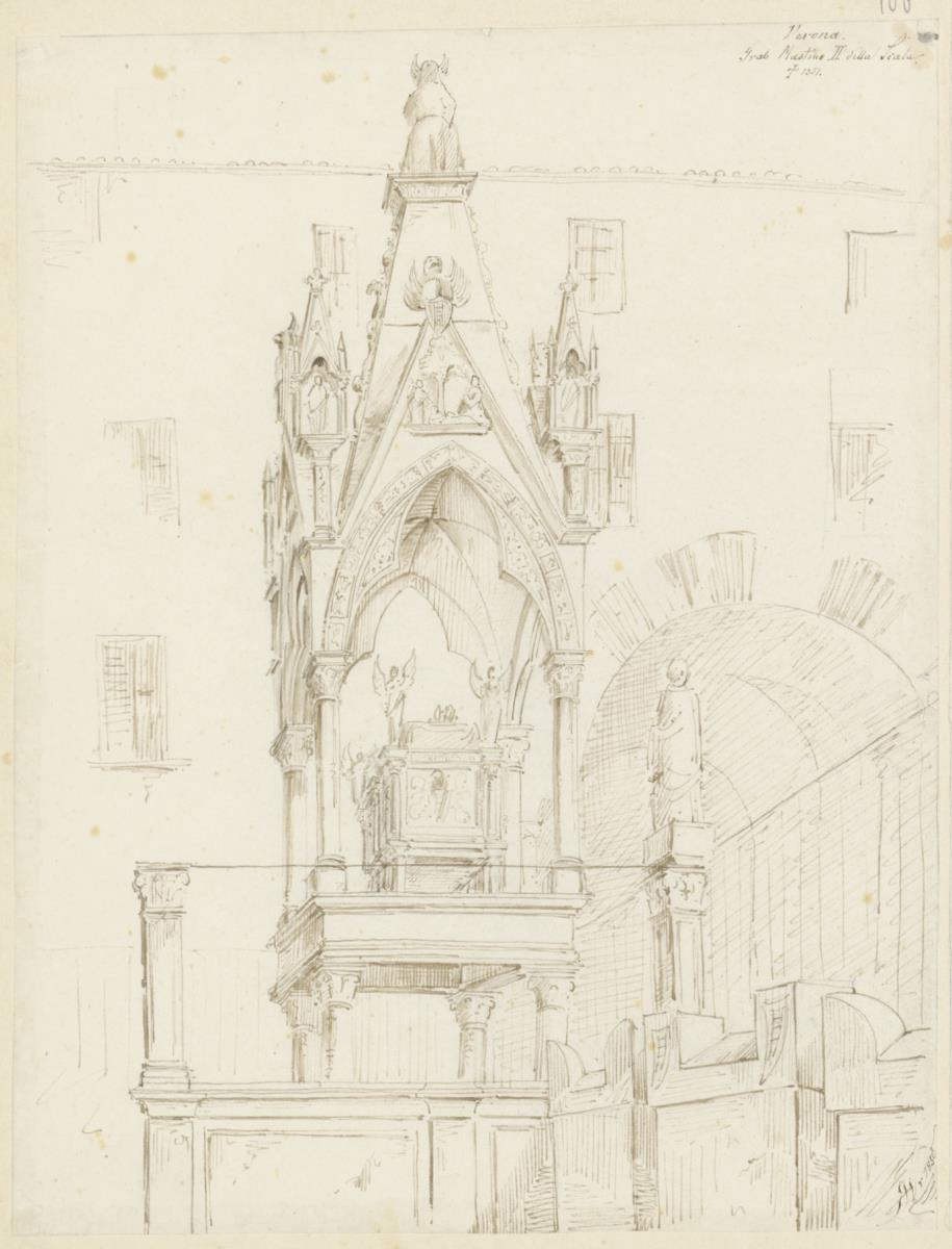 Skizzenbuch Italienreise, Verona, Grabmal des Mastino II. della Scala