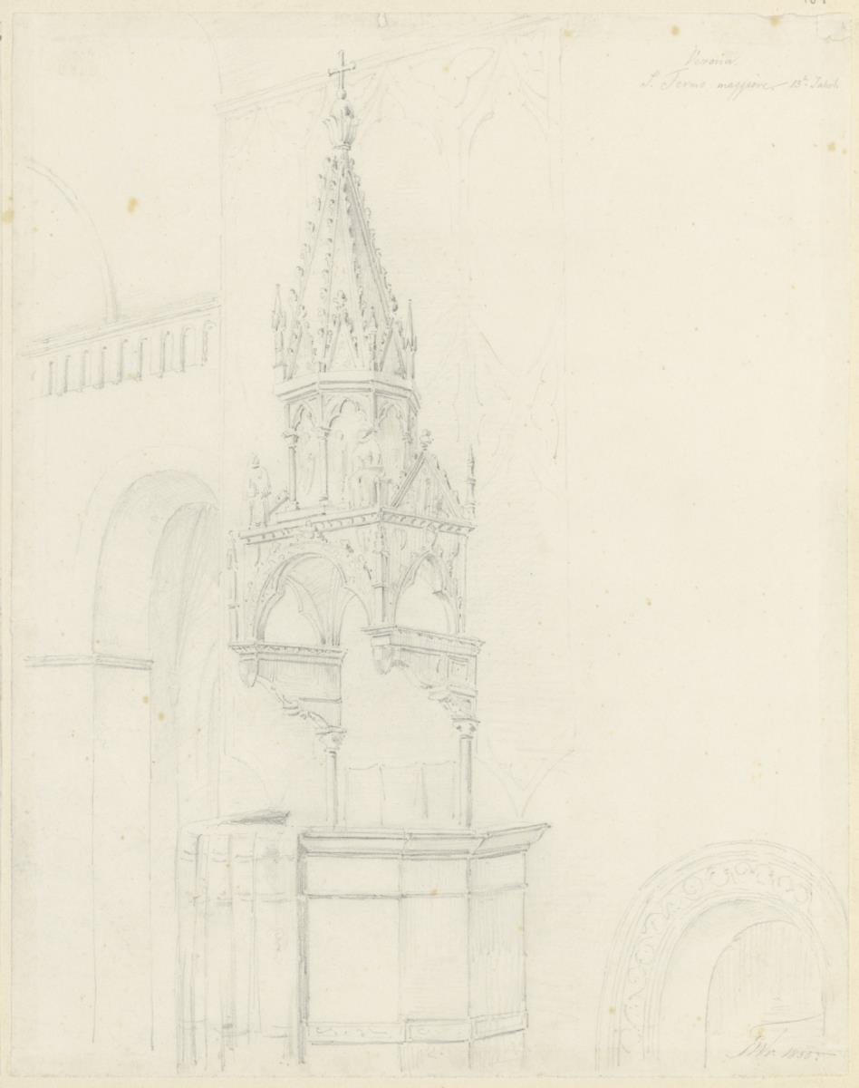 Skizzenbuch Italienreise, Verona, San Fermo Maggiore