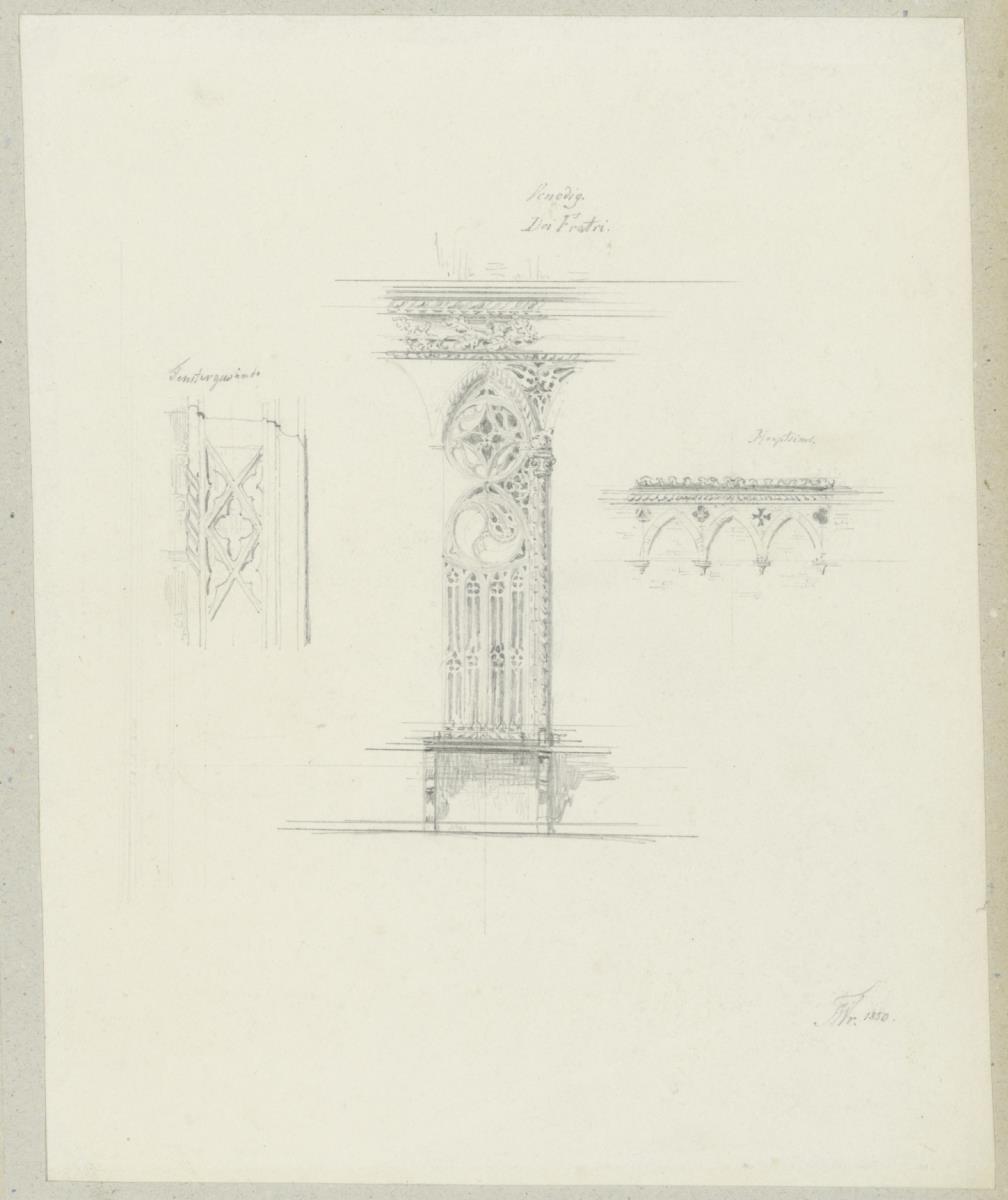 Skizzenbuch Italienreise, Venedig, Santa Maria dei Frari, Architekturdetails