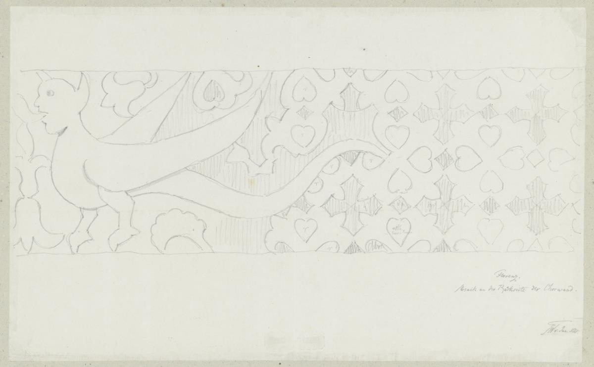 Skizzenbuch Italienreise, Florenz, Dom, Ornamentdetail