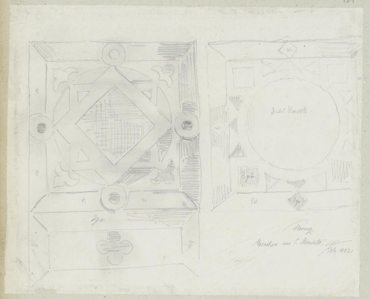 Skizzenbuch Italienreise, Florenz, San Miniato al Monte, Ornamente