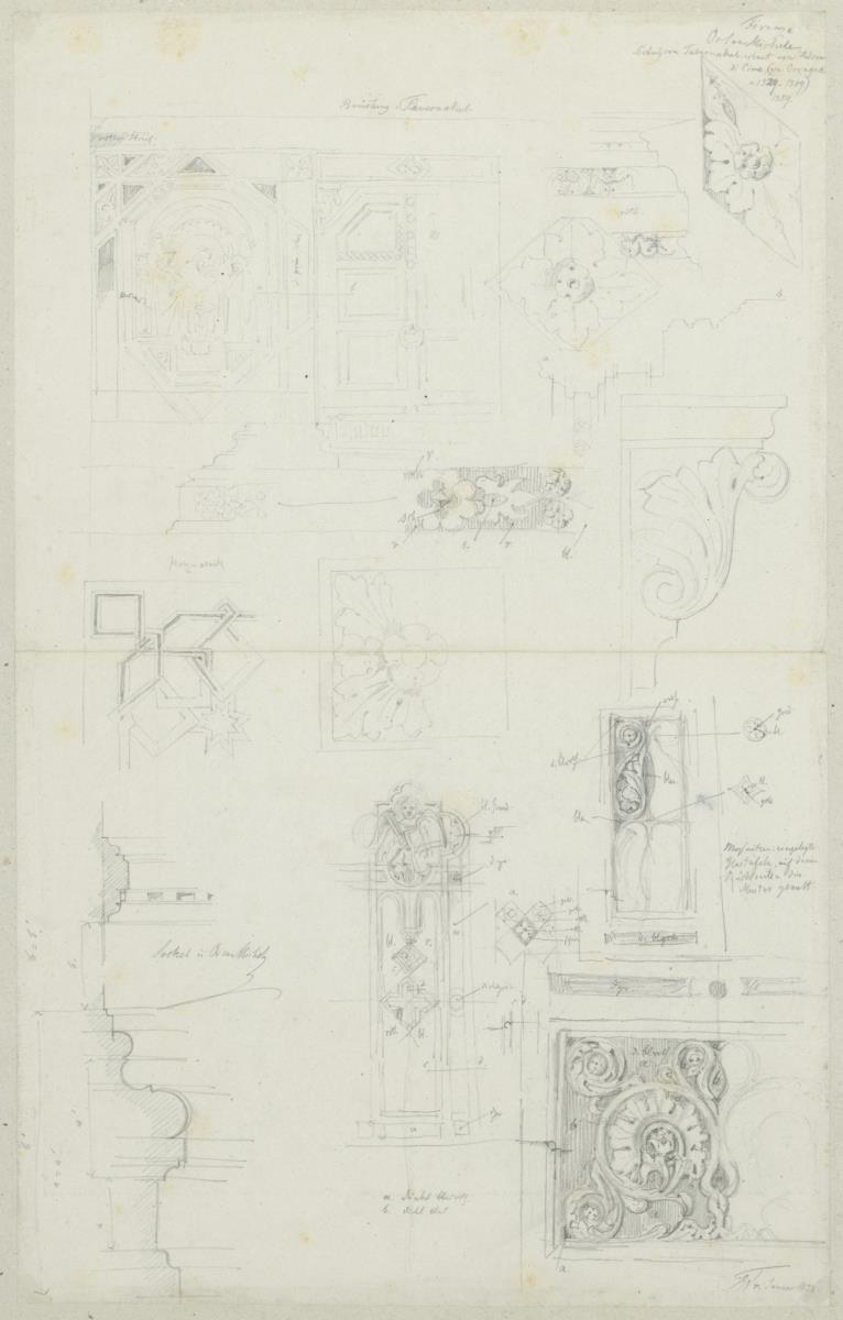 Skizzenbuch Italienreise, Florenz, Or San Michele, Details