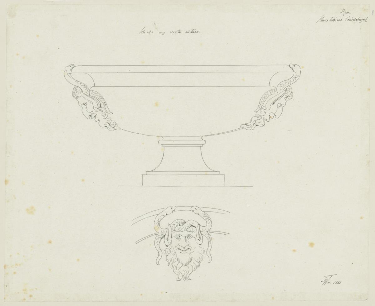 Skizzenbuch Italienreise, Rom, Musei Vaticani, Schale