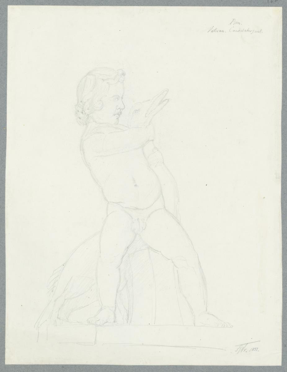 Skizzenbuch Italienreise, Rom, Musei Vaticani, Figurenstudie eines Gänsewürgers
