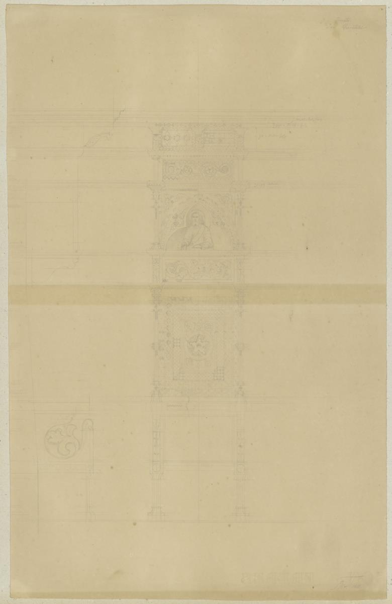 Skizzenbuch Italienreise, Orvieto, Dom, Chorstuhl