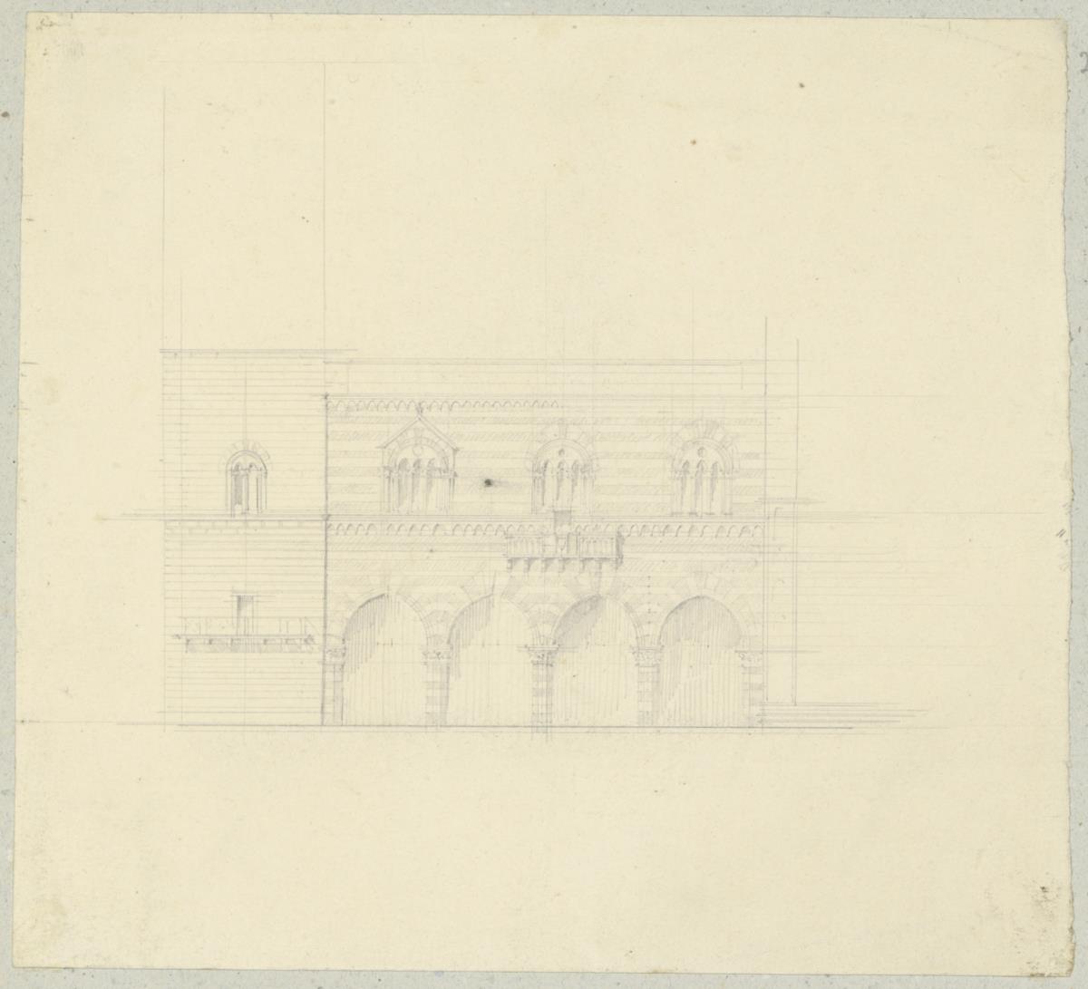 Skizzenbuch Italienreise, unbezeichneter Ort, Palazzo