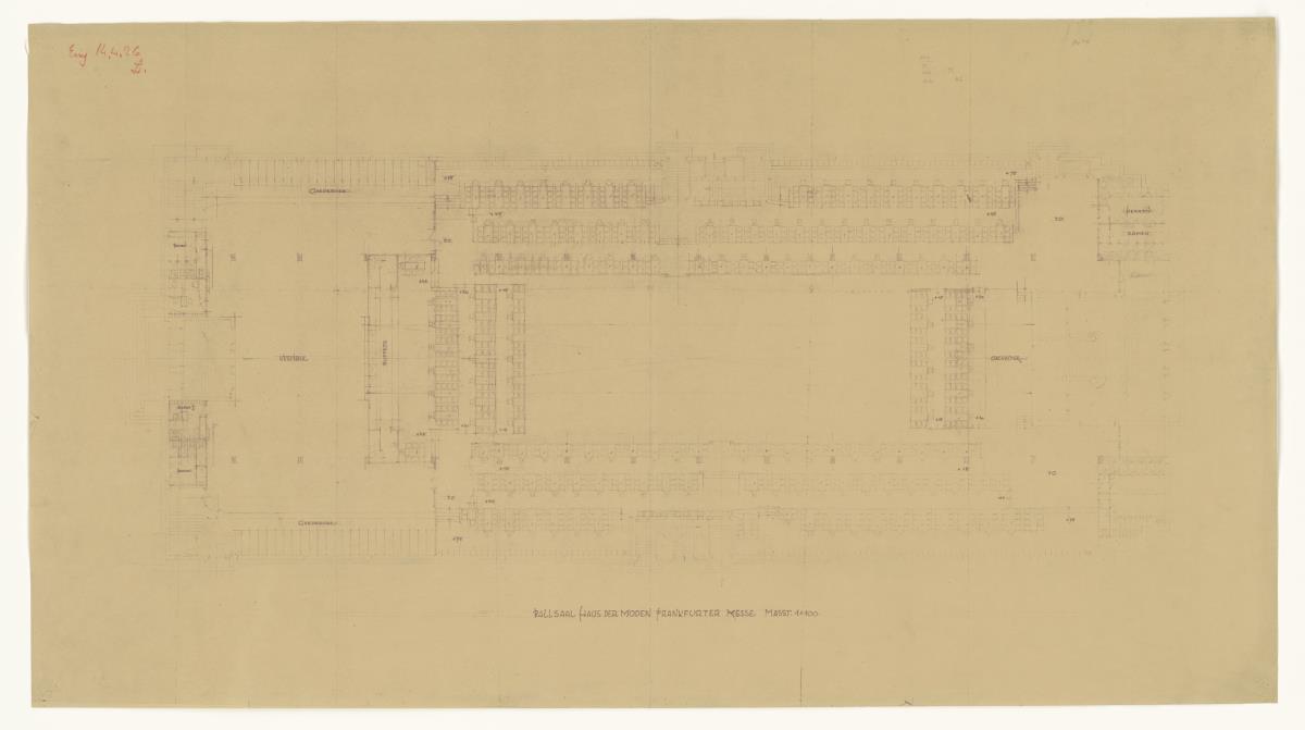Haus der Moden, Frankfurt / Main, Erdgeschoss, Grundriss, Ballsaal, Lichtpause