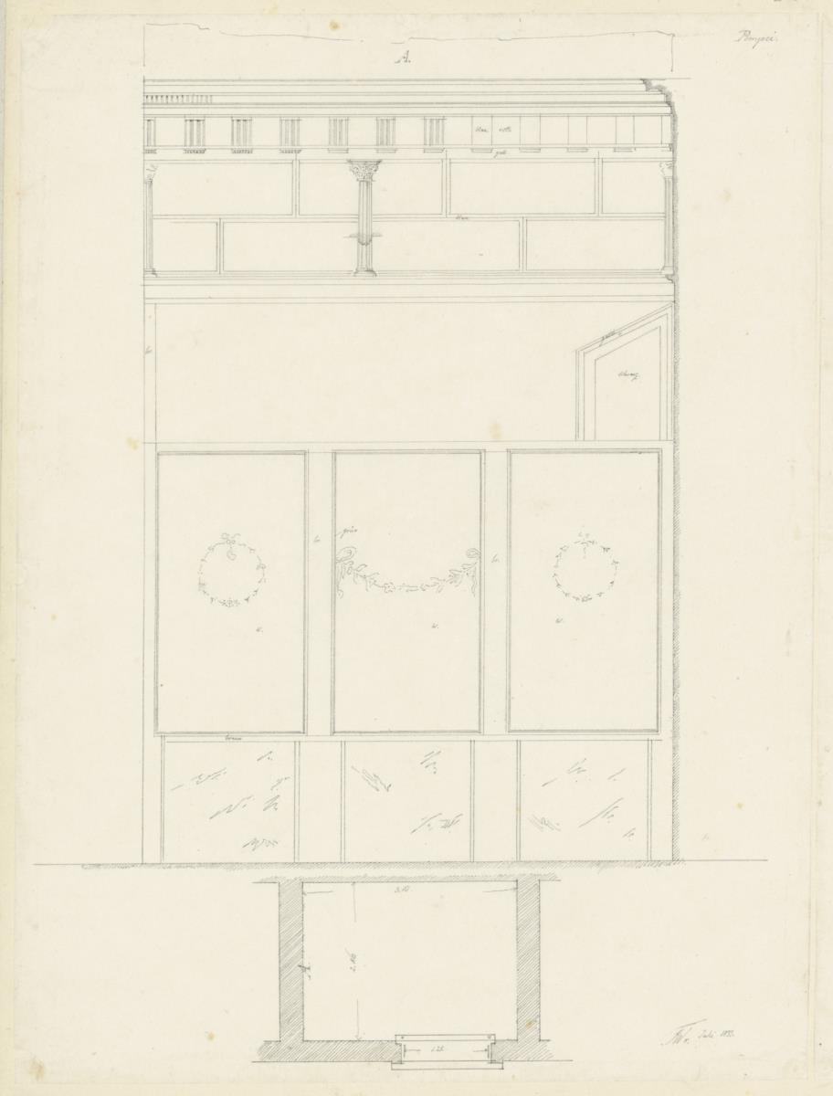 Skizzenbuch Italienreise, Pompeji, unbezeichnetes Gebäude