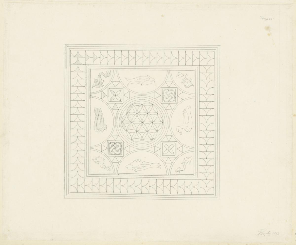 Skizzenbuch Italienreise, Pompeji, unbezeichnetes Gebäude