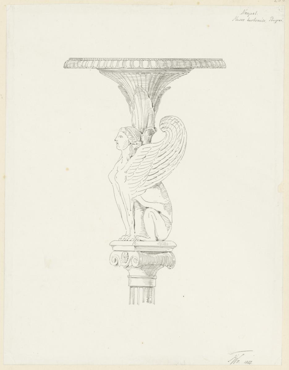 Skizzenbuch Italienreise, Neapel, Museo Archeologico Nazionale di Napoli, Sphinx