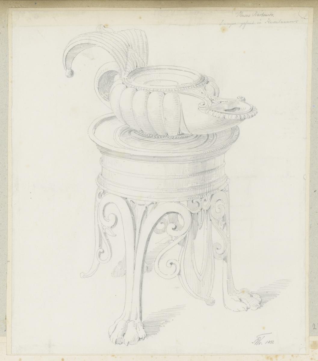 Skizzenbuch Italienreise, Neapel, Museo Archeologico Nazionale di Napoli, Lampe
