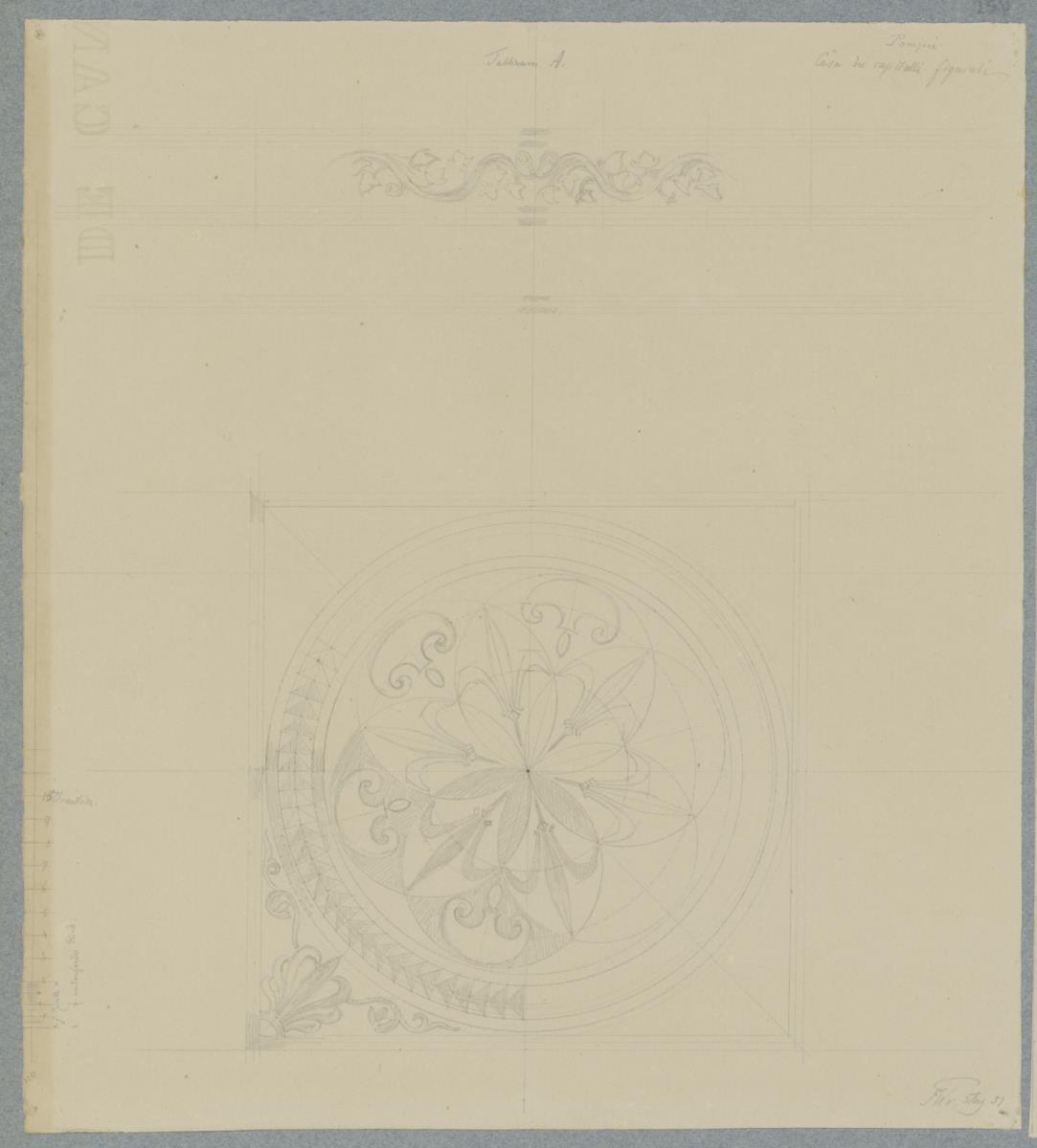 Skizzenbuch Italienreise, Pompeji, Casa dei Capitelli Figurati
