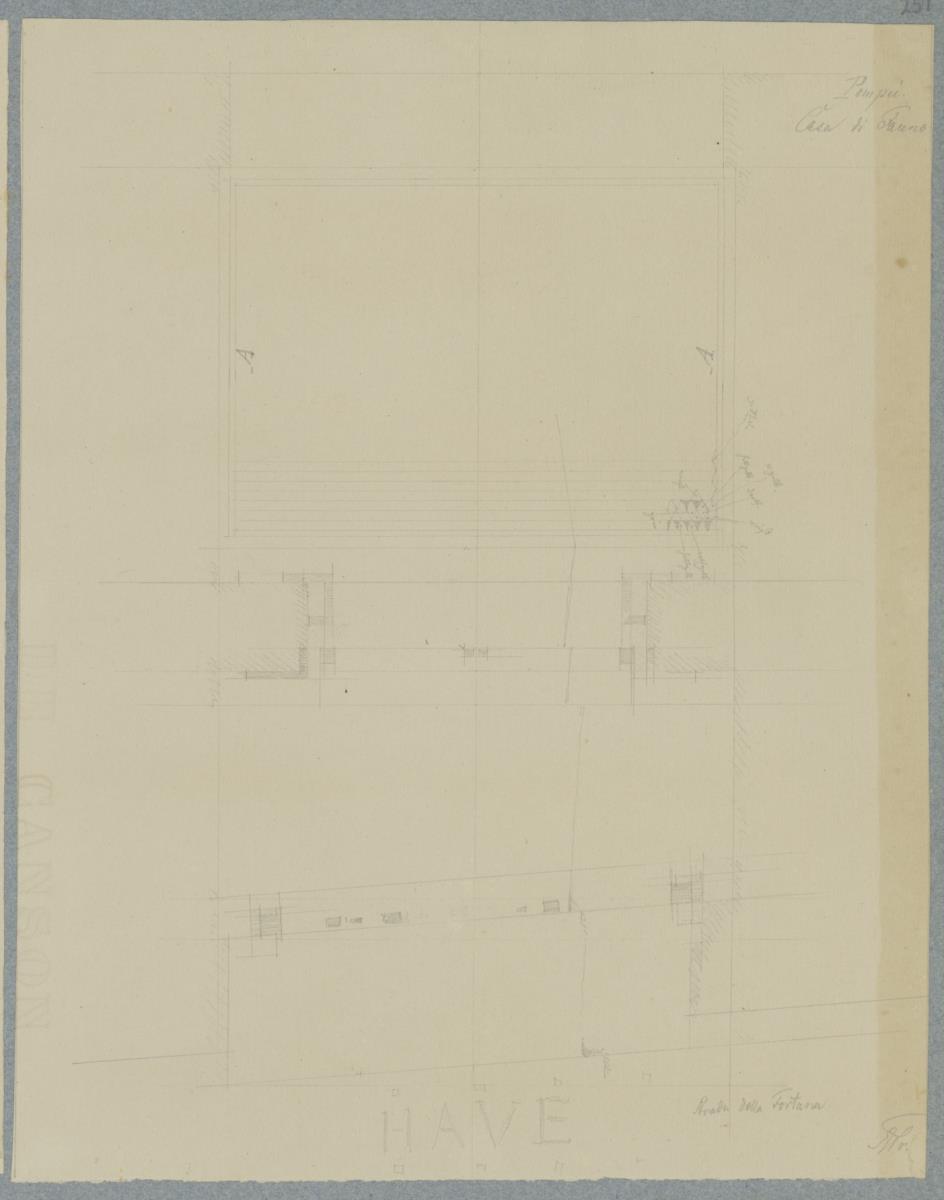 Skizzenbuch Italienreise, Pompeji, Casa del Fauno, Grundriss