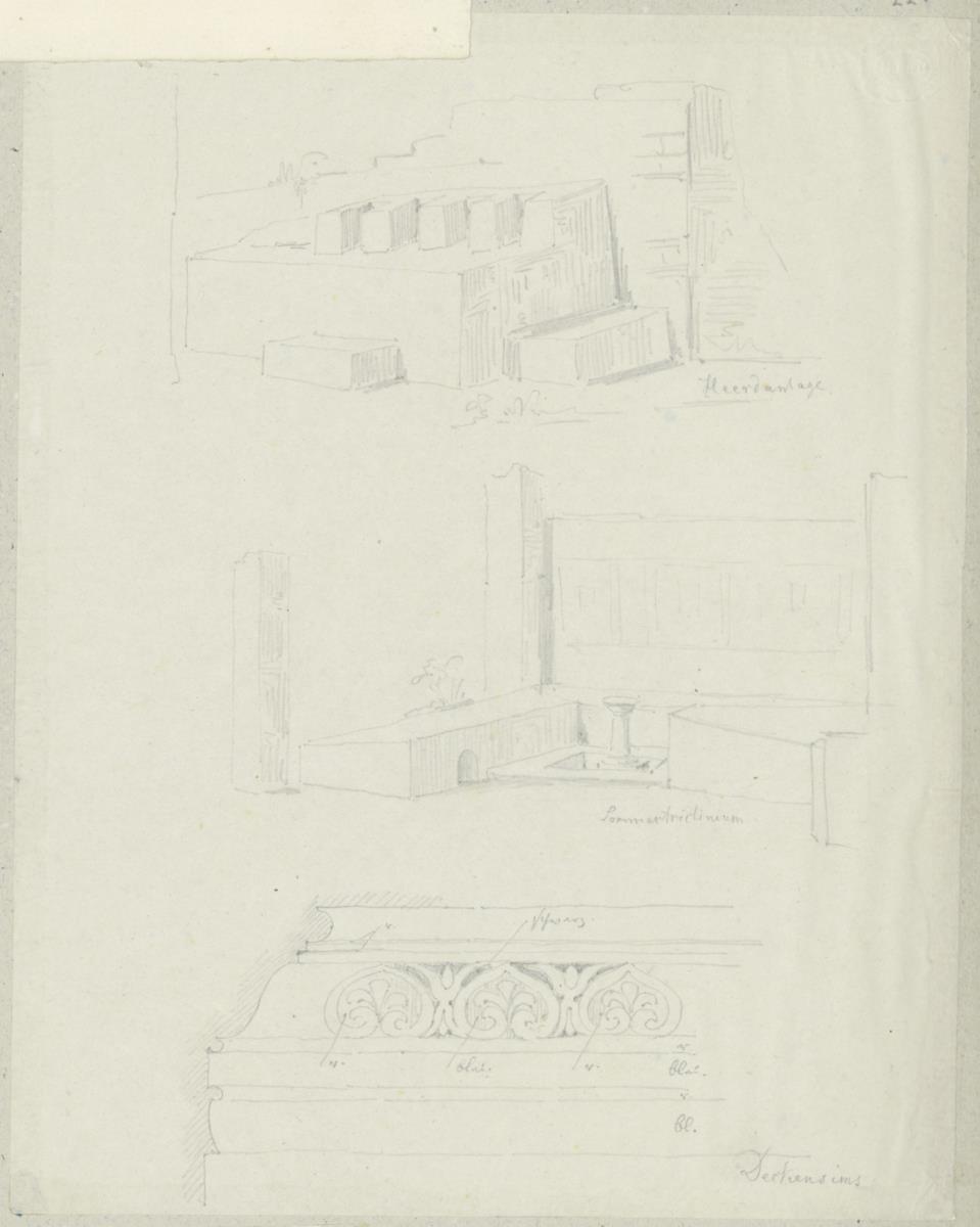 Skizzenbuch Italienreise, Pompeji, unbezeichnetes Gebäude