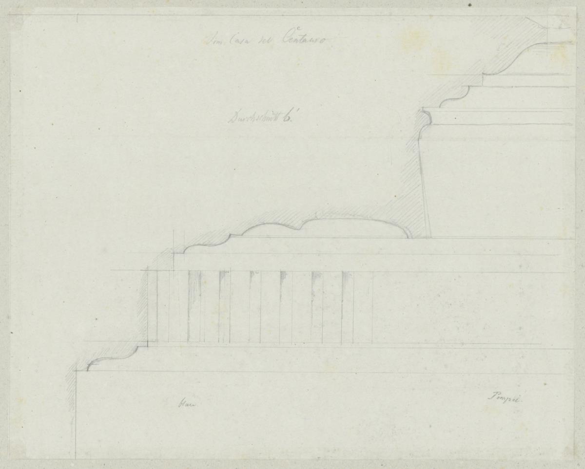 Skizzenbuch Italienreise, Pompeji, Casa del Centauro