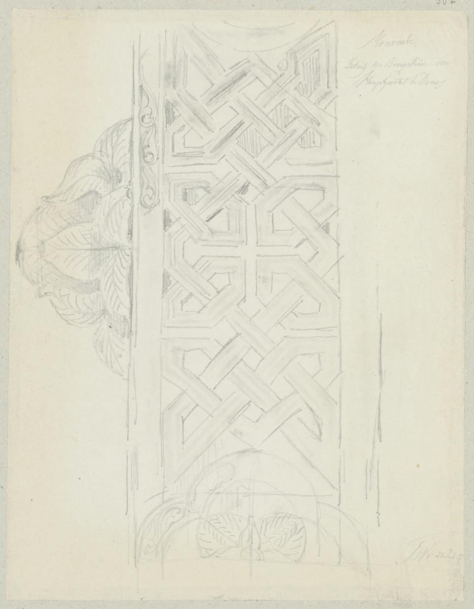 Skizzenbuch Italienreise, Monreale, Dom, Bronzetür, Details