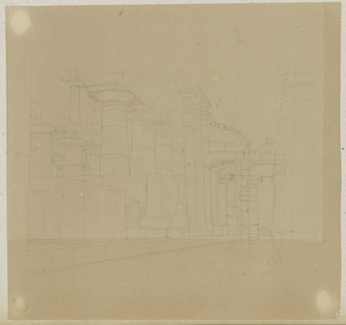 Skizzenbuch Italienreise, Agrigent, Tempel [?], Ansicht