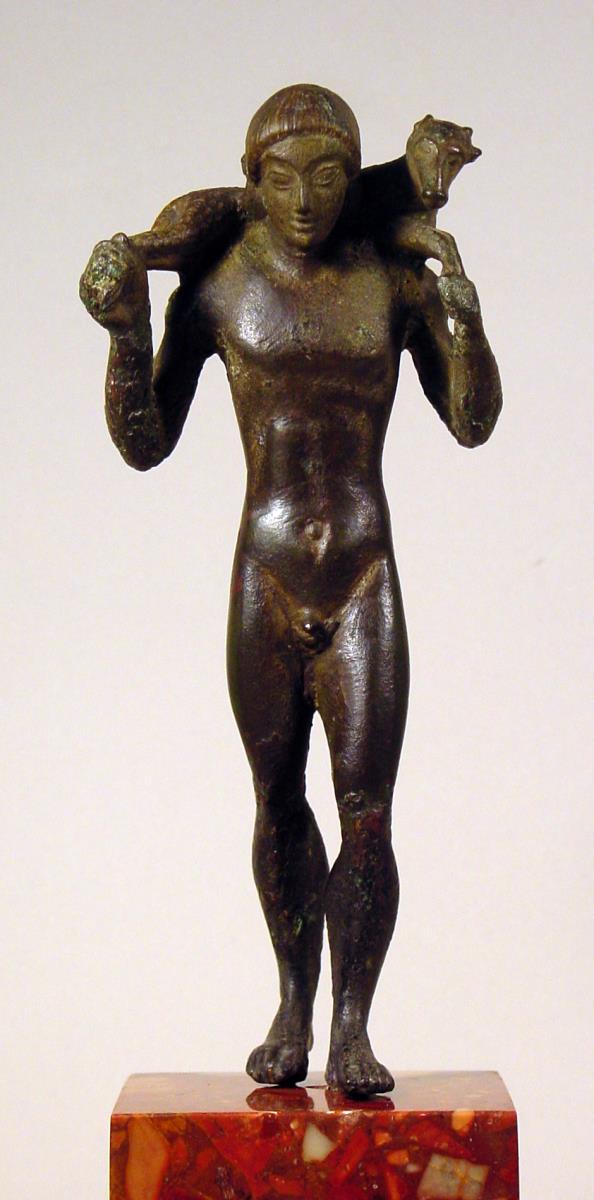 Apollo (?) als Lammträger. Aufsatz eines Urnendeckels
