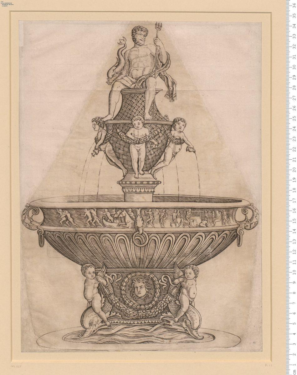 Springbrunnen, oben mit Neptun. B. 15.