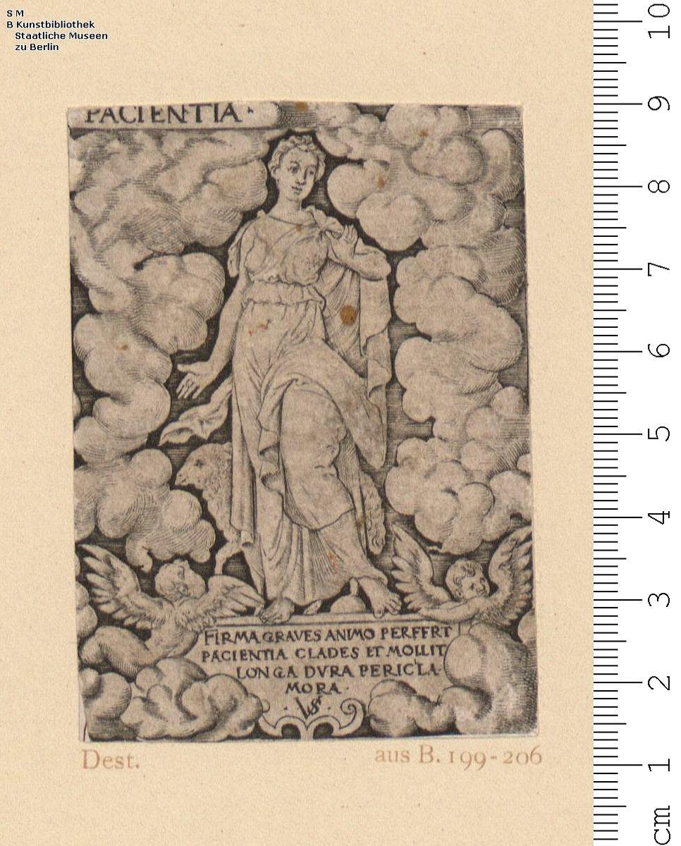 (6) 1 Bl. einer Folge: Tugenden, Pacientia; aus. B. 199-206.