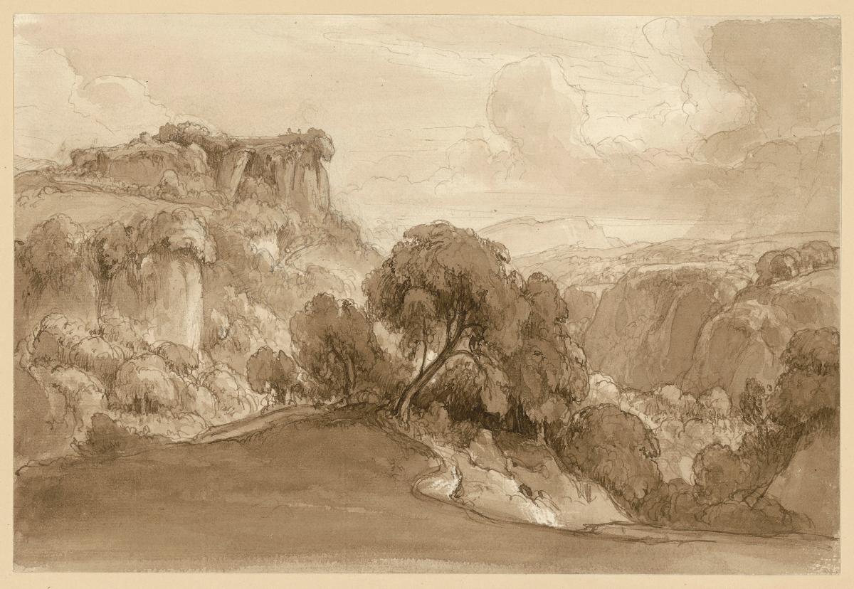 Bewaldete italienische Gebirgslandschaft