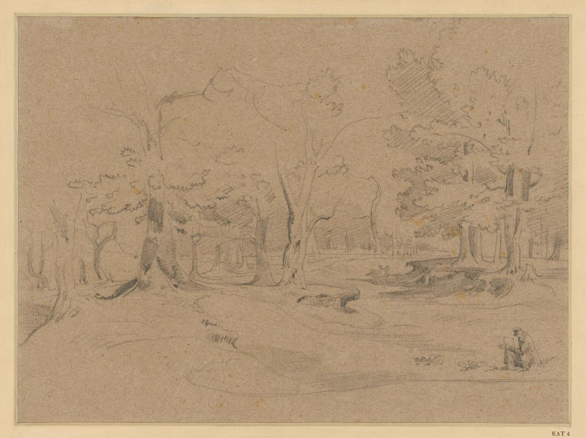 Waldlandschaft mit dem zeichnenden Künstler