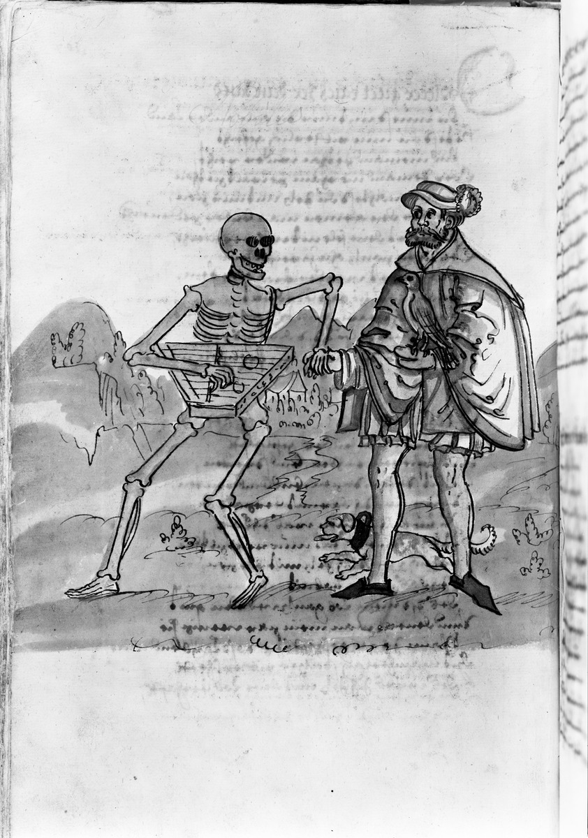Totentanz für Wilhelm Werner, Graf zu Zimmern - Der Tod führt einen Falkner