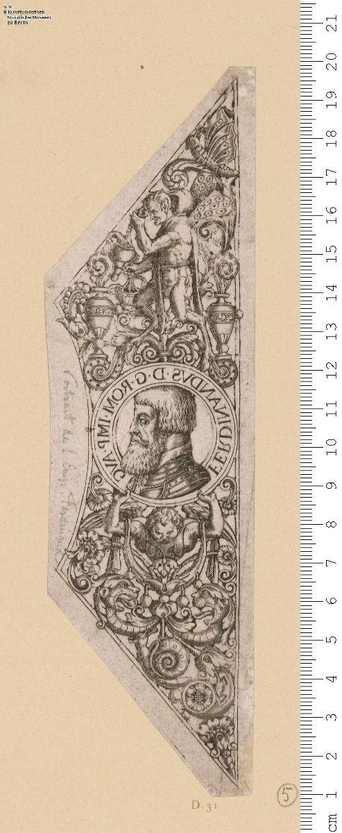 (5) 1 Blatt trapezförmiges Füllstück mit Grotesken