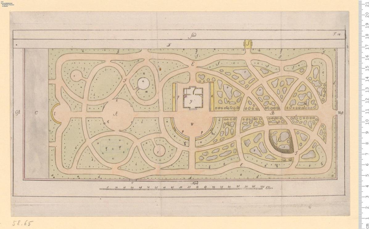 Unbekannt. 1 Bl. Gartengrundriß