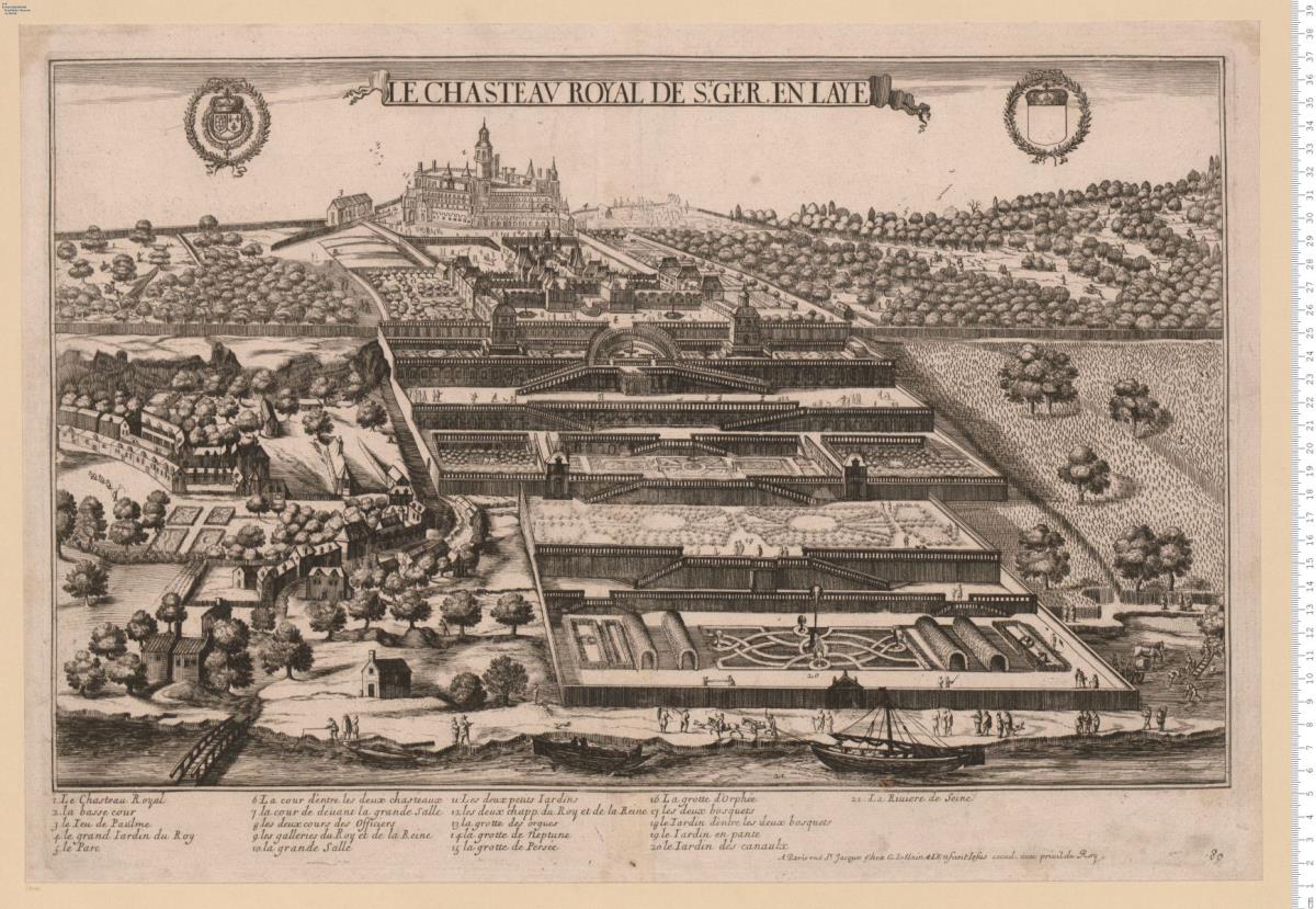 Le Chasteav Royal De St. Ger. En Laye. A Paris ruë St. Jacques (mit der veränderten Adresse:) Chez G. Iollain A L'Enfant Iesus ...