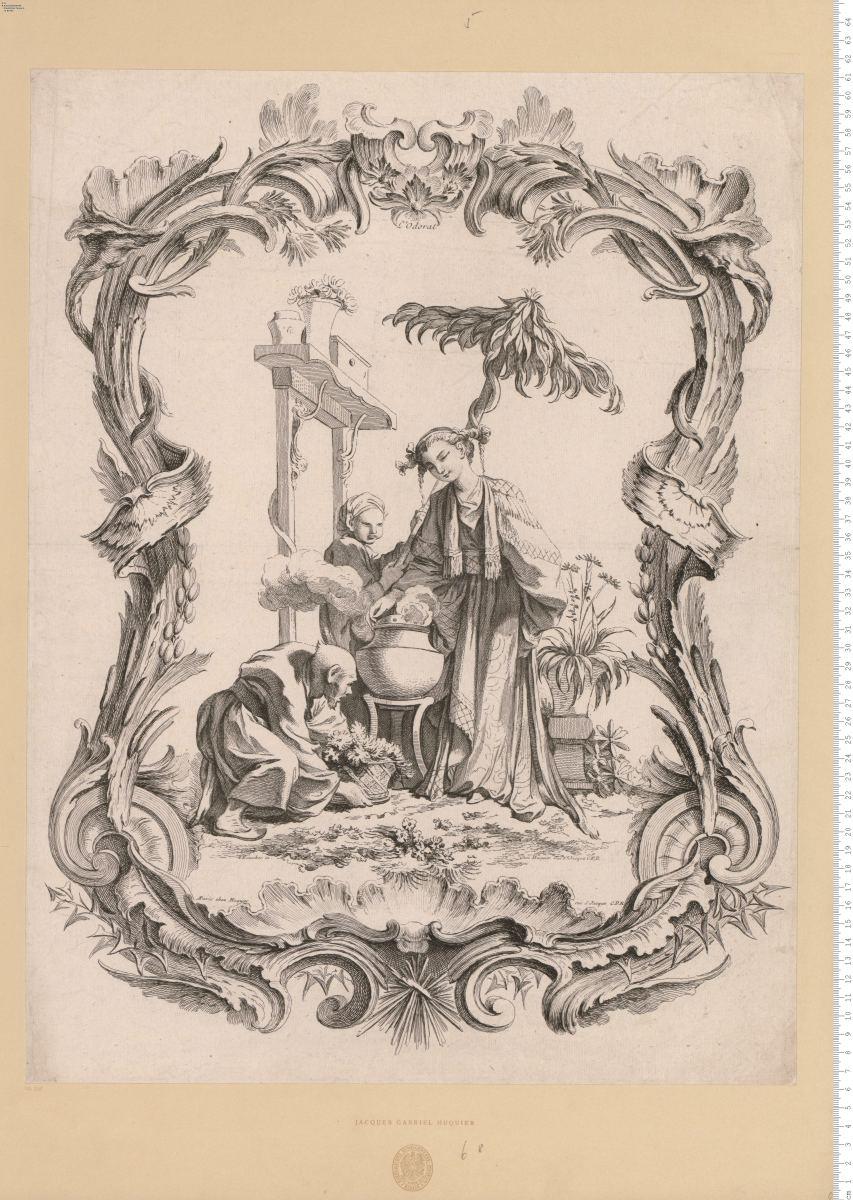Umrahmungen mit eingedruckten Chinesen-Genreszenen.