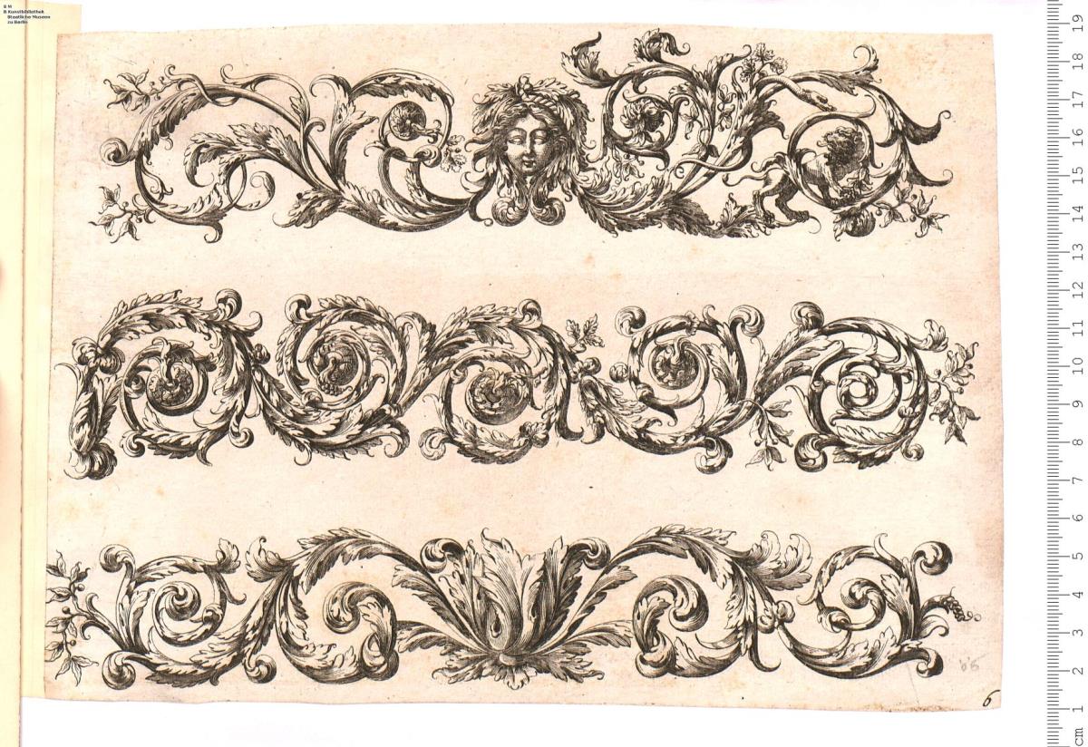 Liure de diuerses Frises, Inuentées Par A. Ducerceau. Susanna Maria Iacobi Sandrarti filia fecit. Iacob Sandrart Excudit. Verl.-Nr. 20.