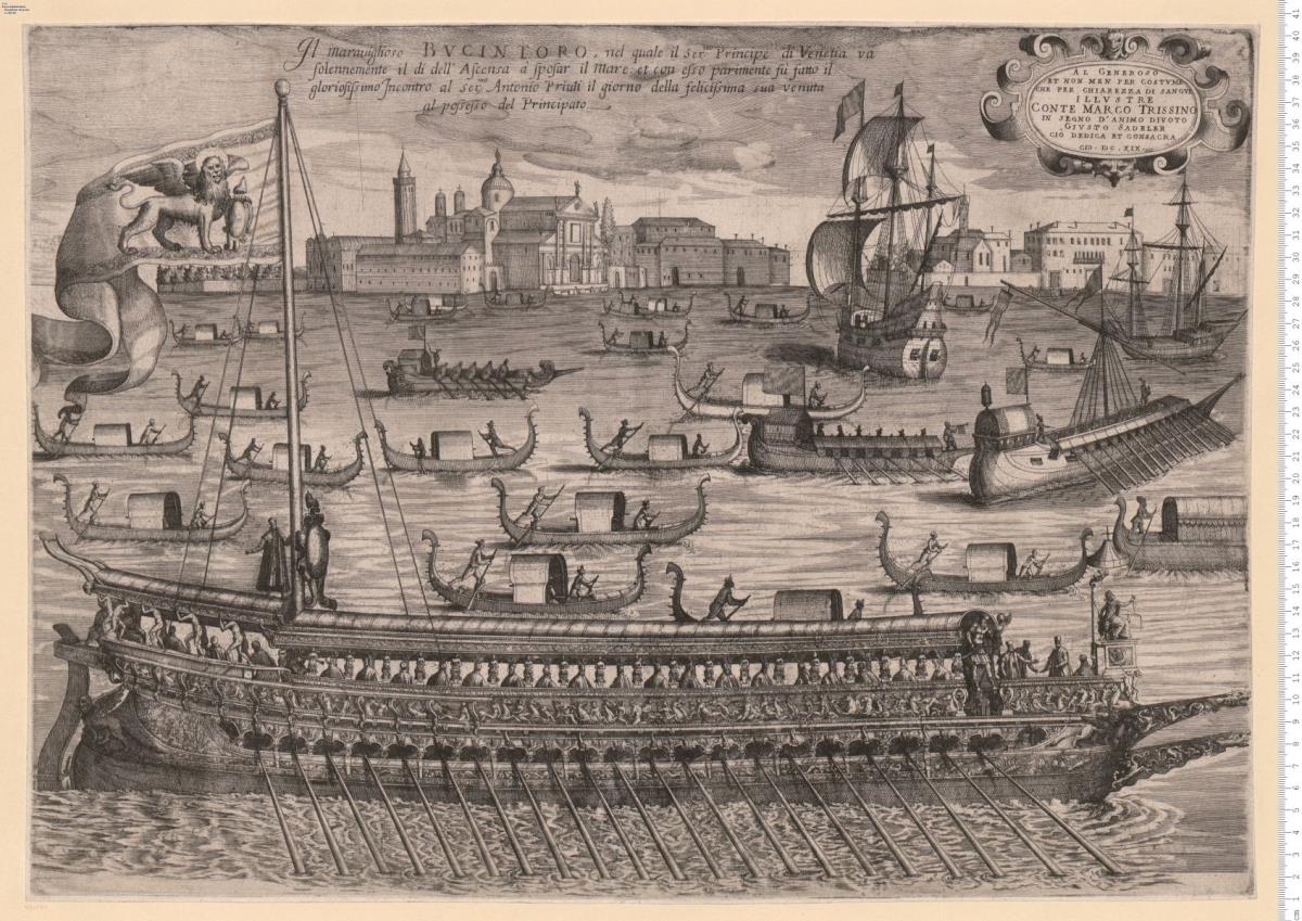 Il Mirauiglioso Bvcintore, nel quale il Sermo Principe di Venetia va ... à sposar il Mare ... Al ... Conte Marco Trissino ... divoto Givsto Sadeler ciò Dedica Et Consacra. 1619.