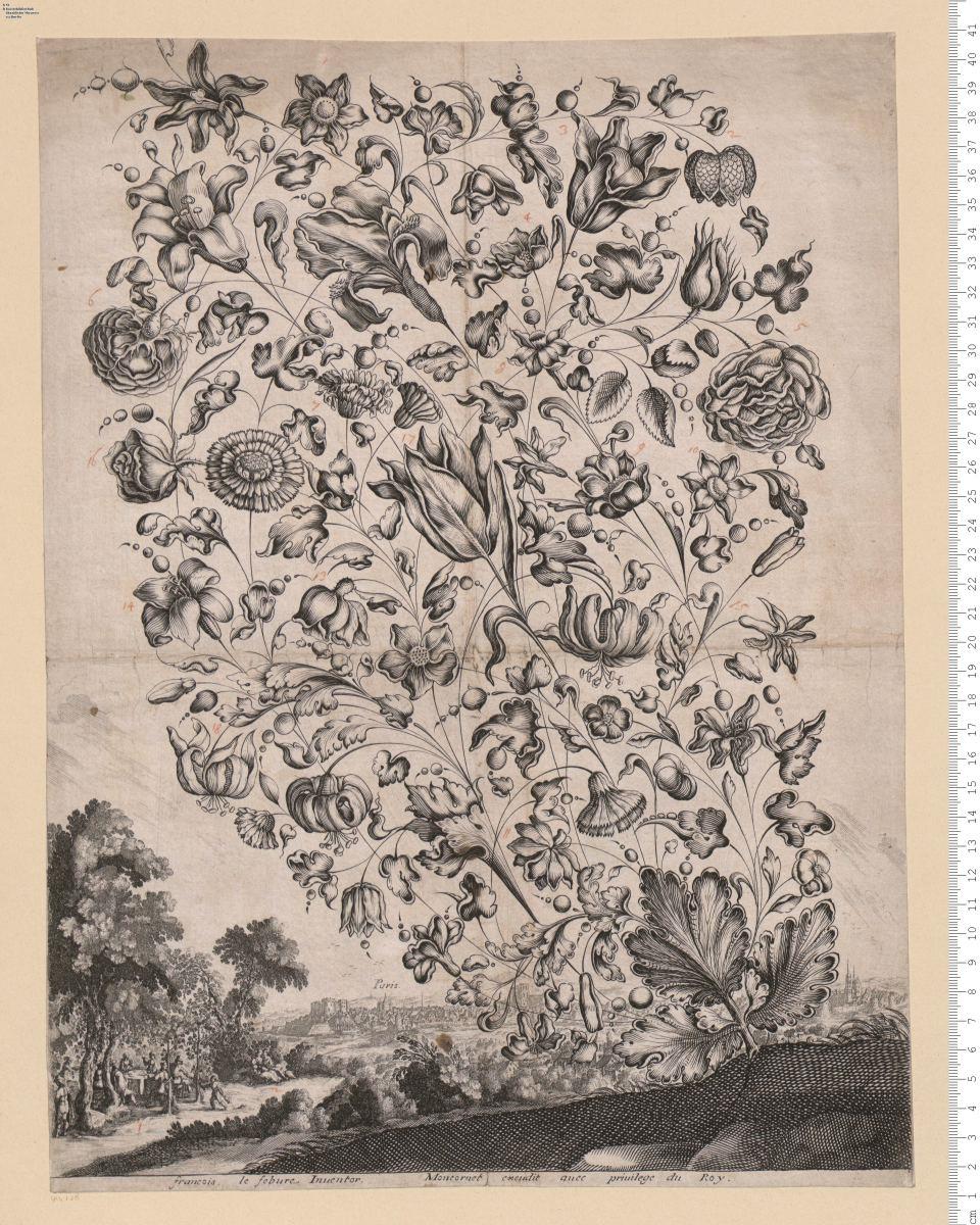 Livre De Flevrs & De Fevillies Povr Servir A L'Art D'Orfeverie Invante Par Francois Lefebvre ... A Paris. Baltazar Moncornet Fecit Et Excudit. F.L.D. Ciartres excud ... 1635