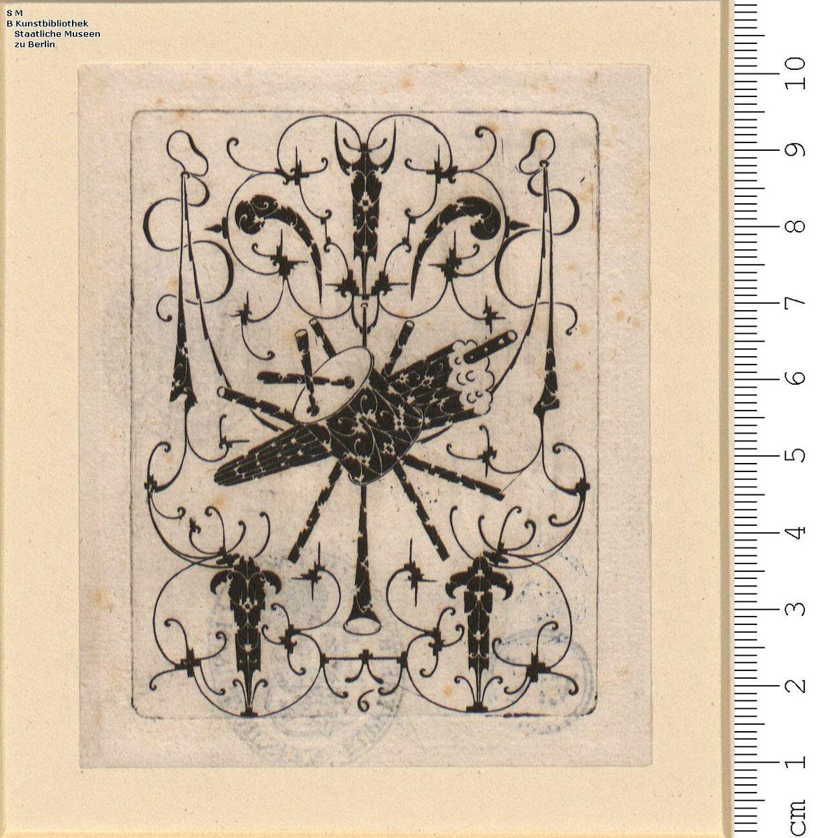 (1) Trophäen und kleine Zierflächen in Schweiflinien