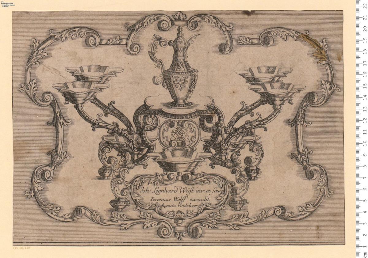 1 Blatt Tafelaufsatz in Kartuschenrahmung