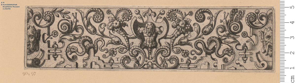 (4) Folge: Friese mit Schweifgrottesken, das erste Blatt mit Aufschrift: Theodor de Bry; die übrigen bez: T. B.