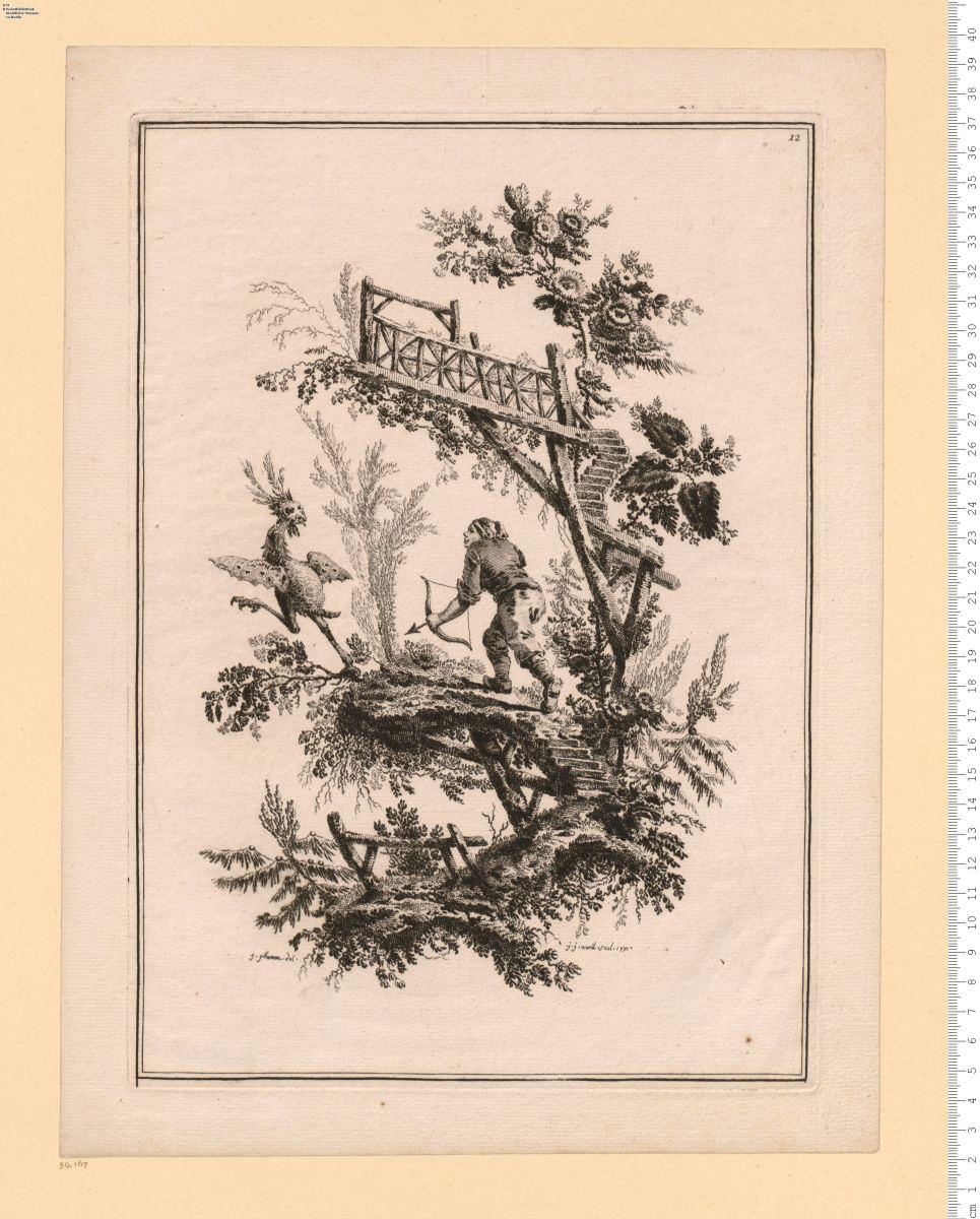 (1) Suite De Douze Pècheurs Et Chasseurs Se vend à Paris chés Basan et Poignant ... J. J. Avril scul. 1771.