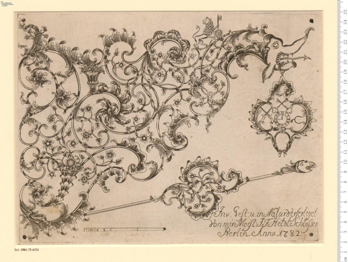1 Blatt Aushängeschild für Schlosser, Sporer, Uhr-, und Windenmacher