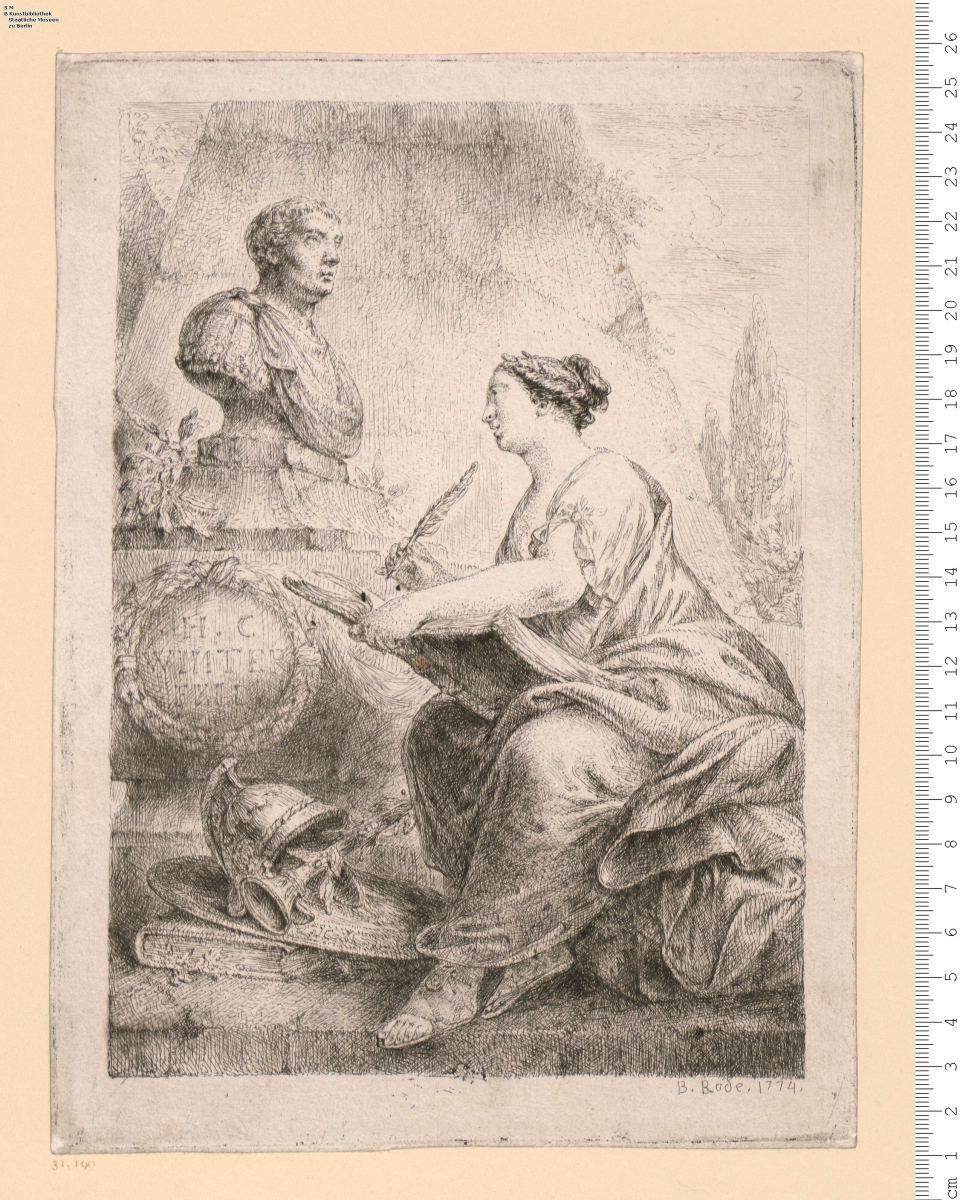 1) Sarkophag für H. C. Winterfeld, Nr. 2, bez: B. Rode. 1774.