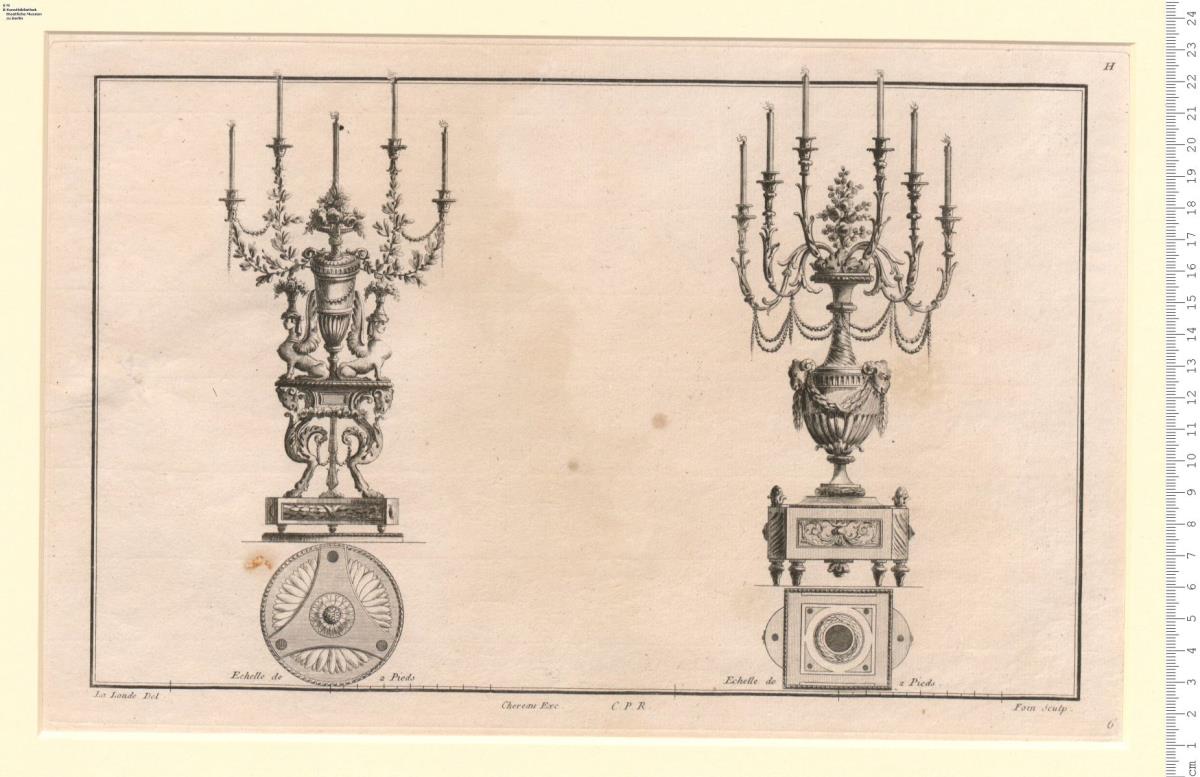 (7) Cahier 8 (H): ... Girandoles, Candelâbres et Lustres ...