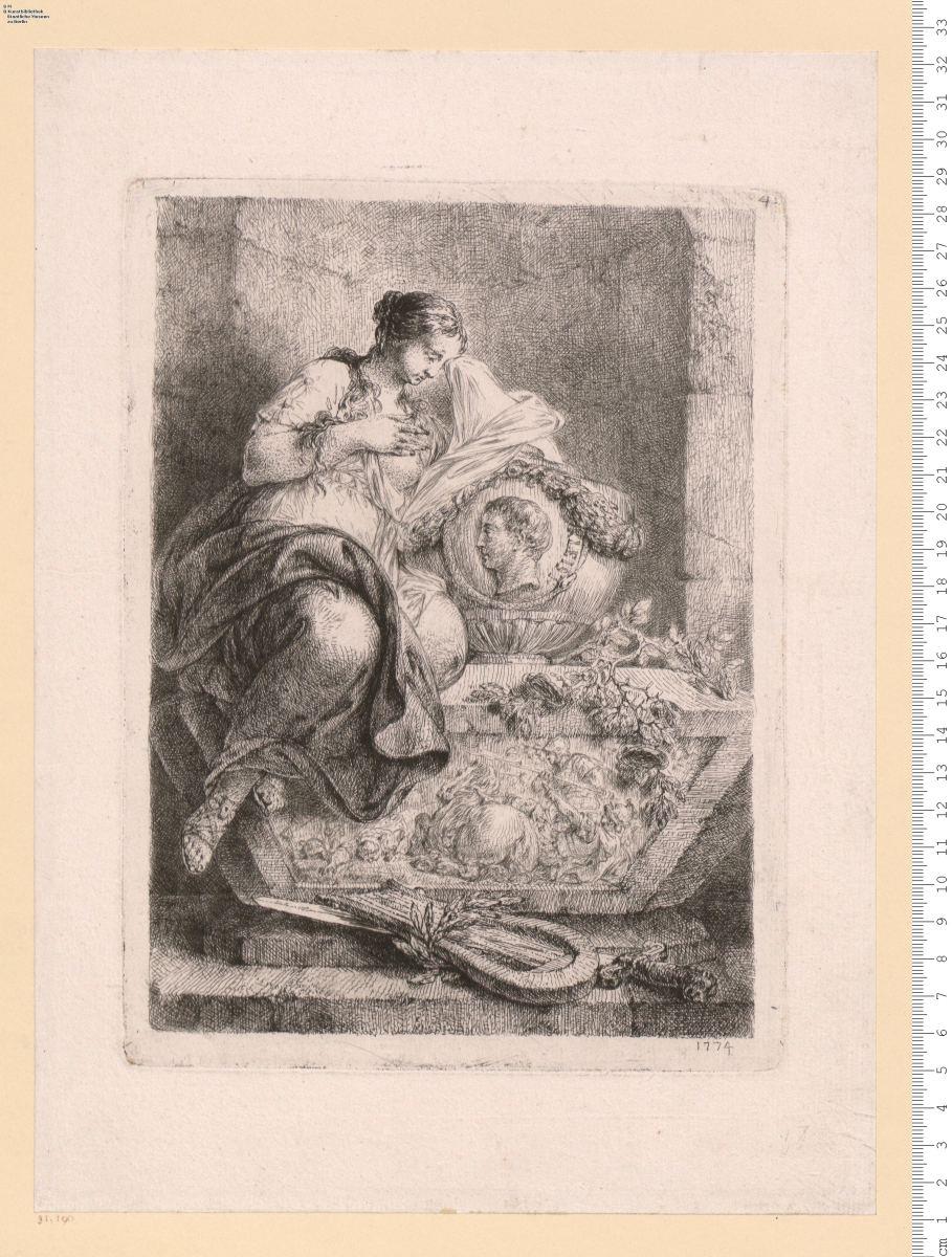 3) Sarkophag mit Urne für Keith, Nr. 4, dat: 1774.