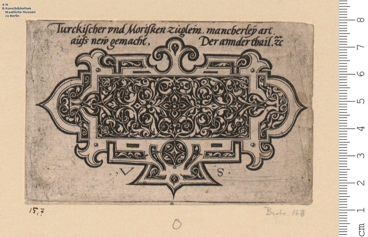 6 Folgen Zierstücke mit Laubwerk und Mauresken