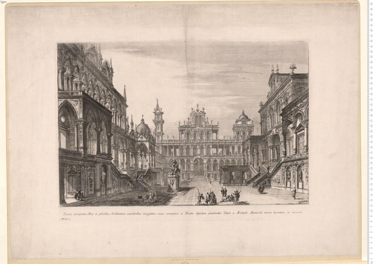 Eximij prospectus Atrij ... cuius exemplum in Theatro depictum ... Totum a Michele Marieschi recens inuentum, ac incisum. Bl. Nr. 35-1.