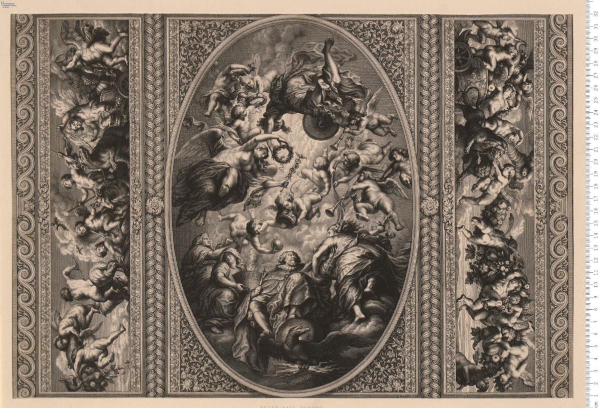 Deckenbild aus White-Hall, bez: P. P. Rubens Pinx. S. Gribelin Sculp.