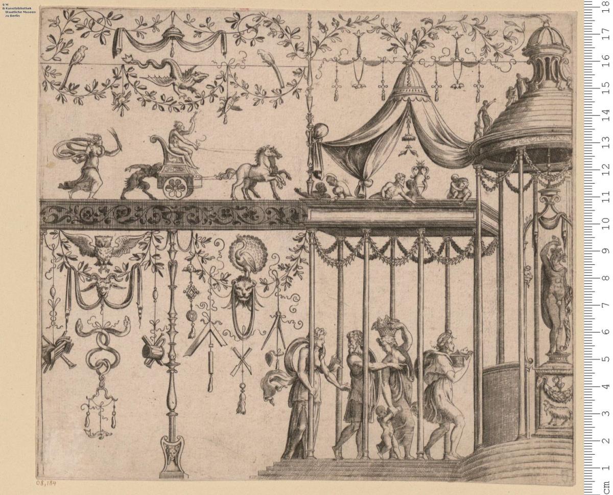 (8) 1 Blatt Füllung: Tempel des Bacchus.